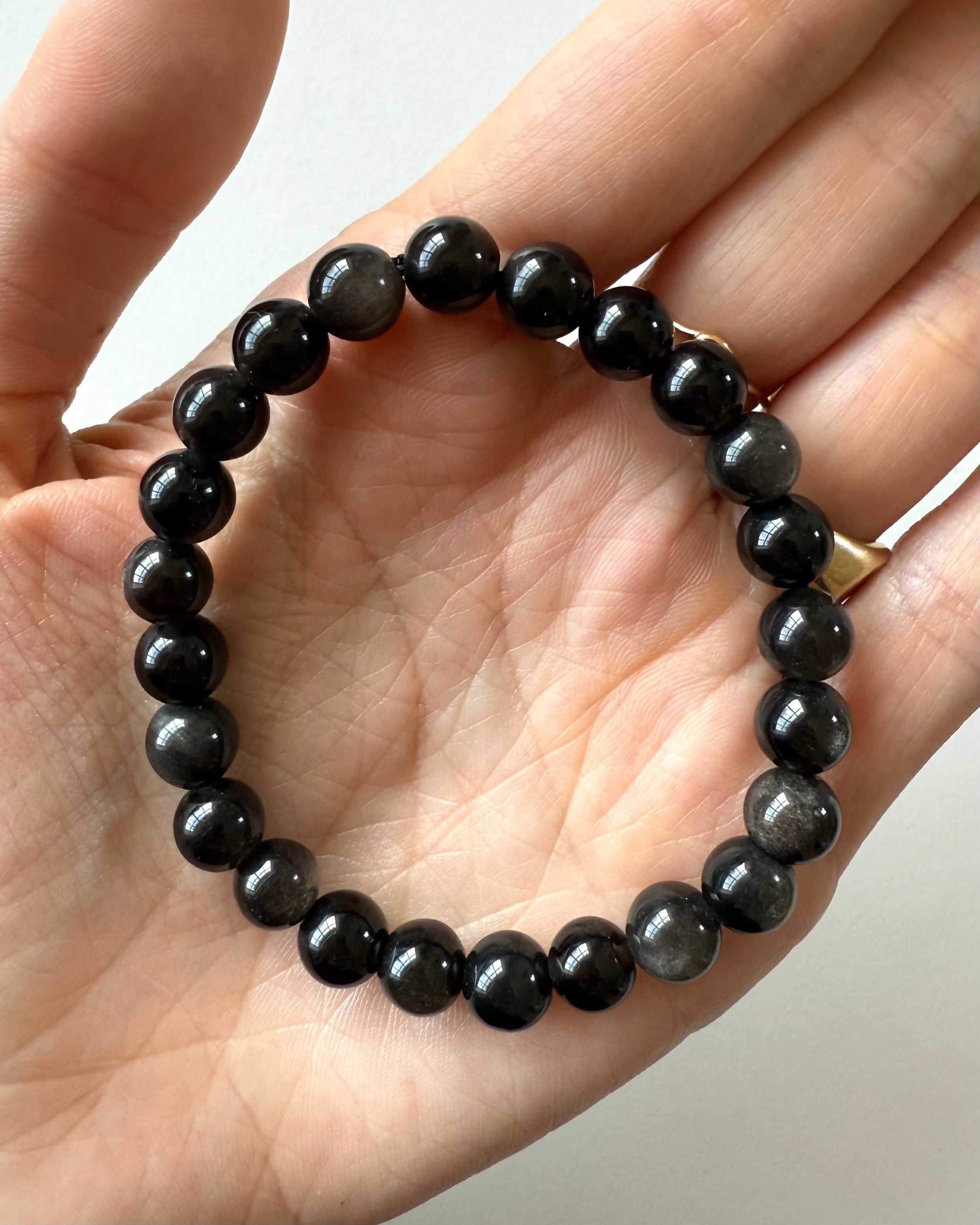 Bracciale in Ossidiana Argentata