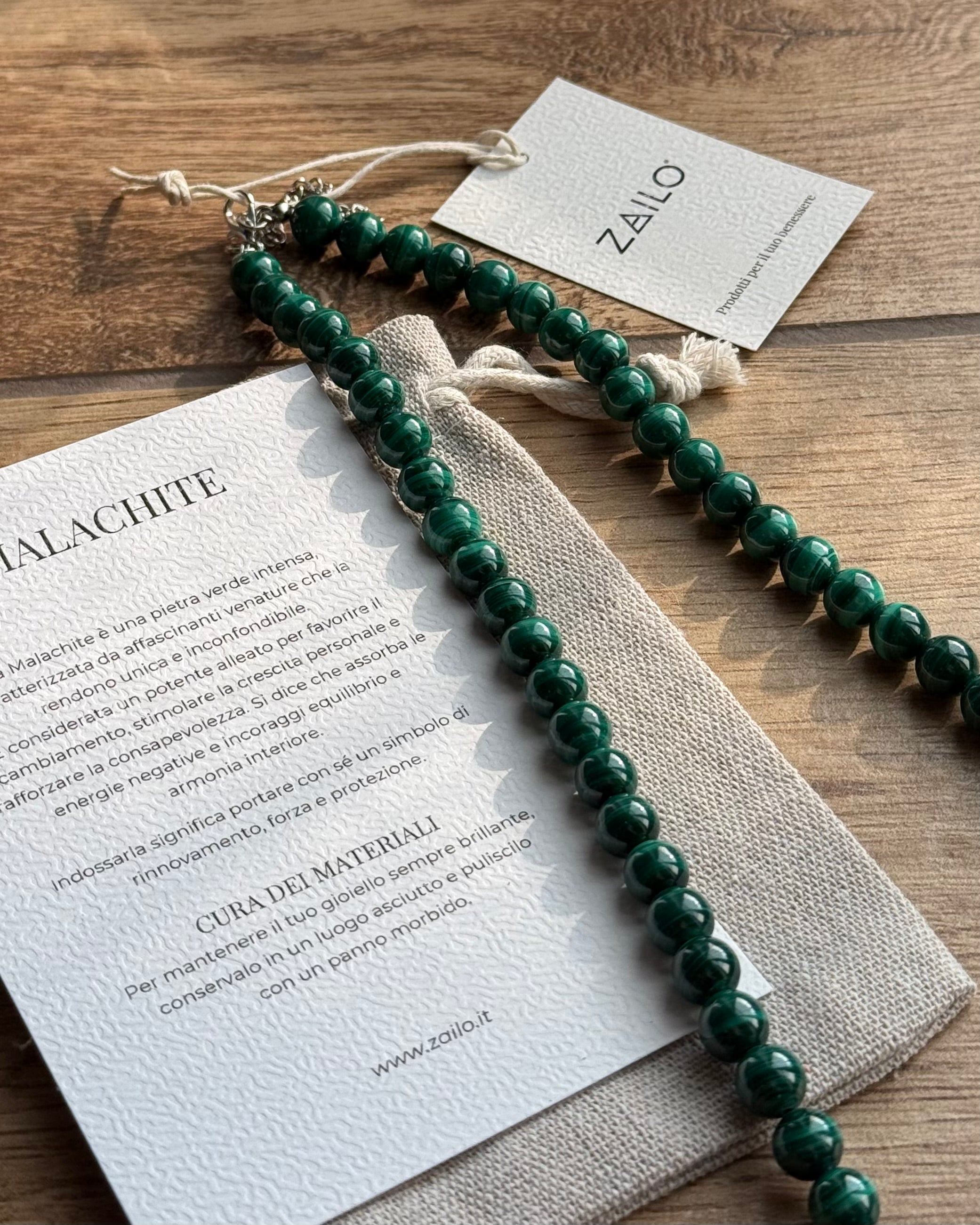 Collana in Malachite