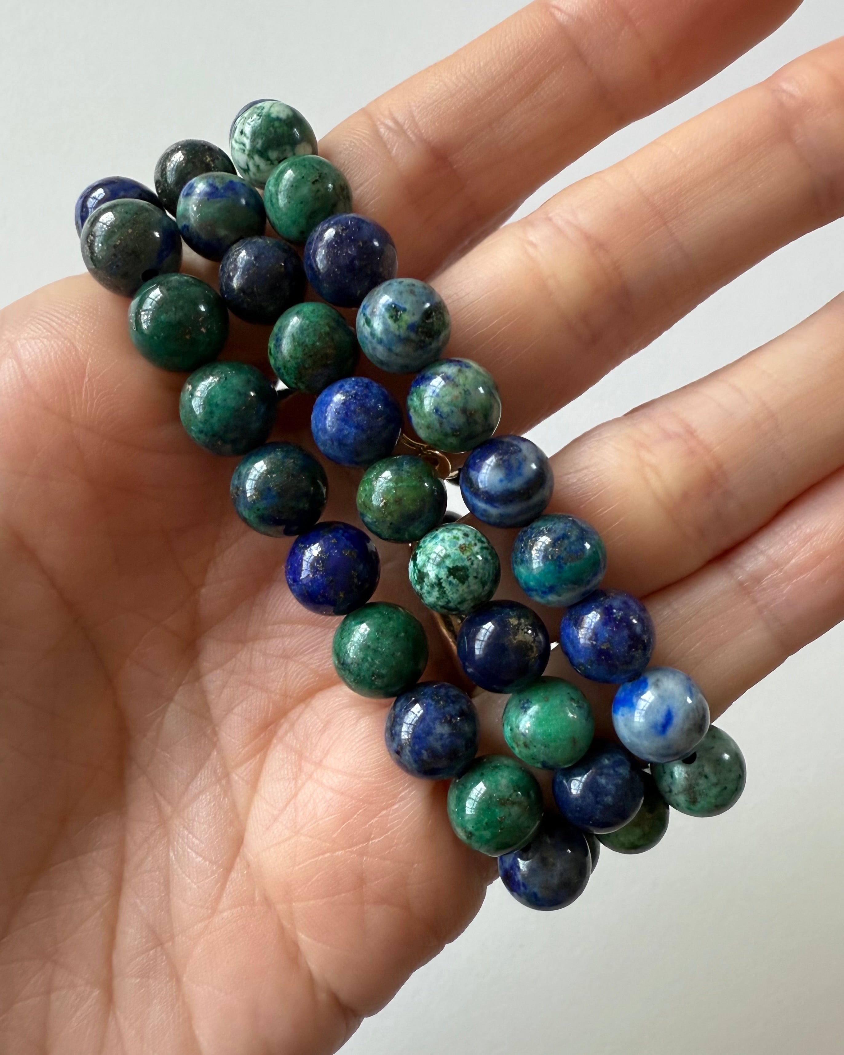 Bracciale in Crisocolla con Lapislazzuli