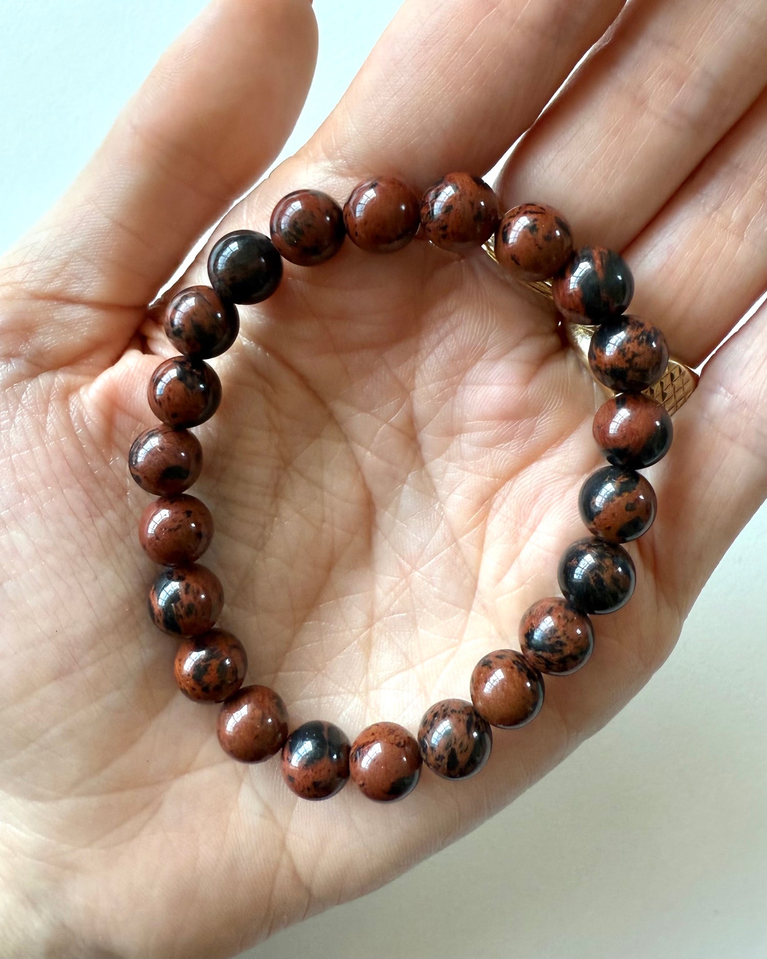 Bracciale in Ossidiana Mogano