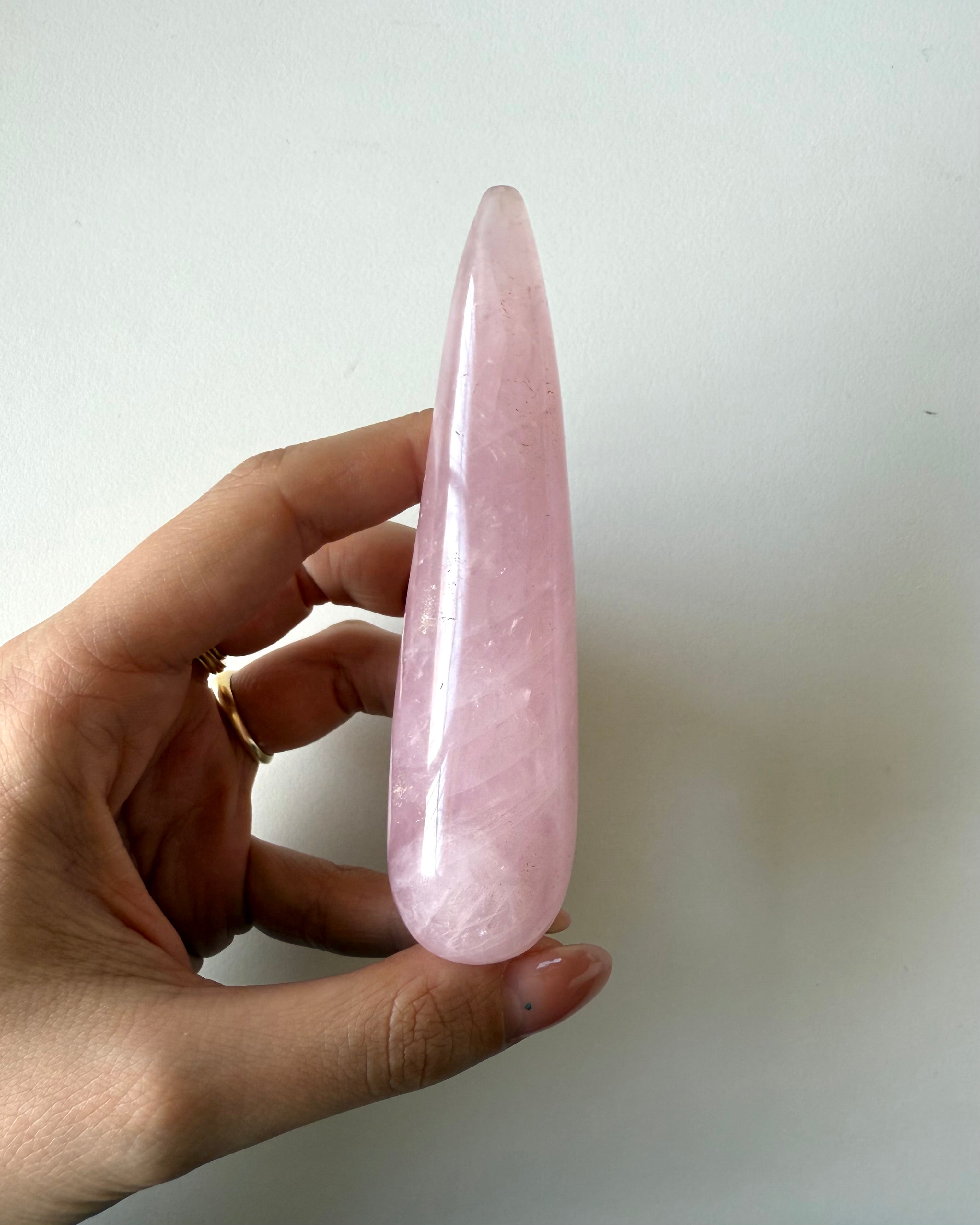 Punta da massaggio in Quarzo Rosa