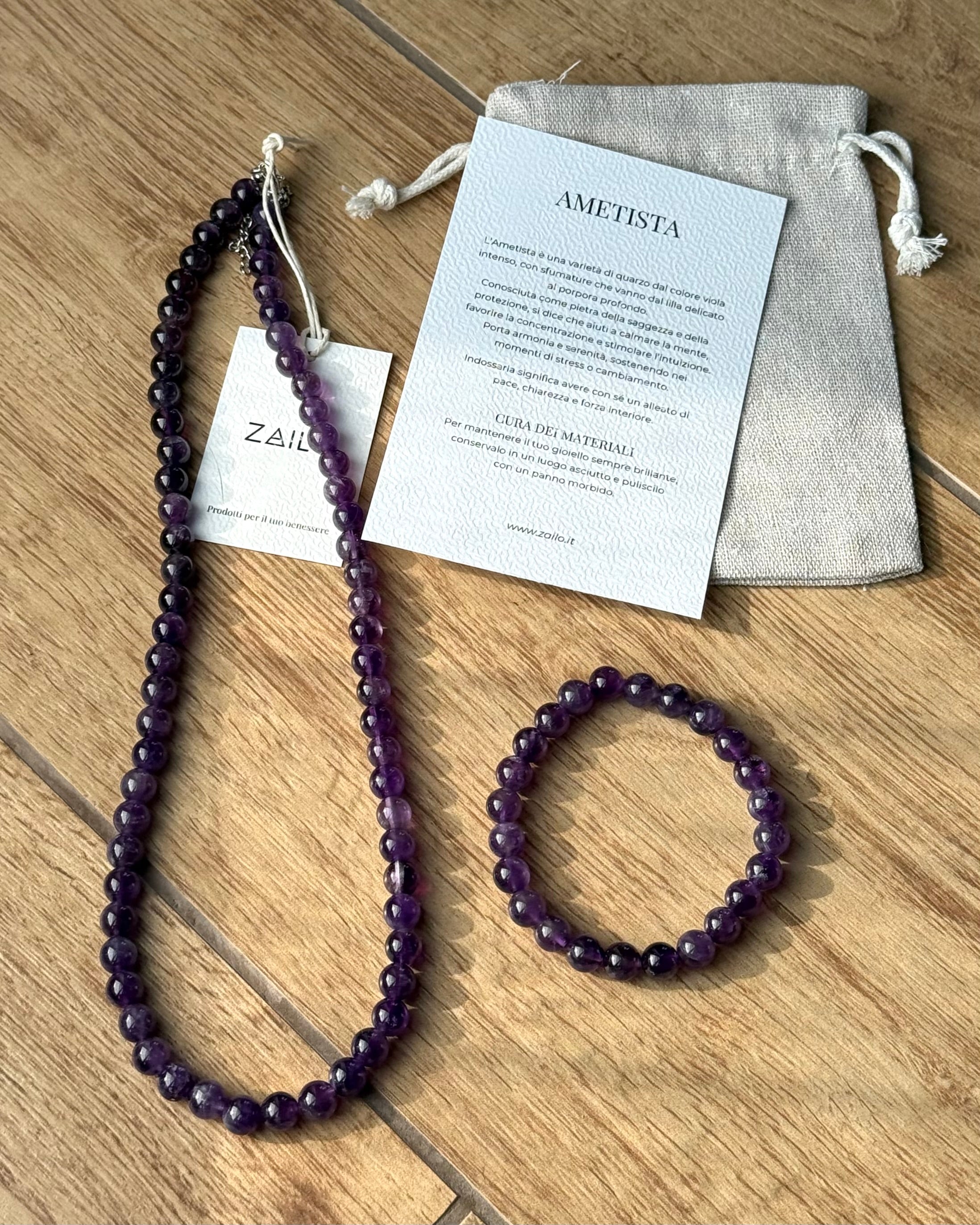 SET Collana-Bracciale in Ametista
