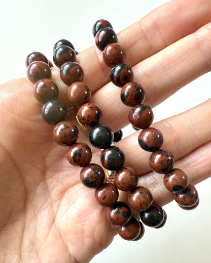 Bracciale in Ossidiana Mogano