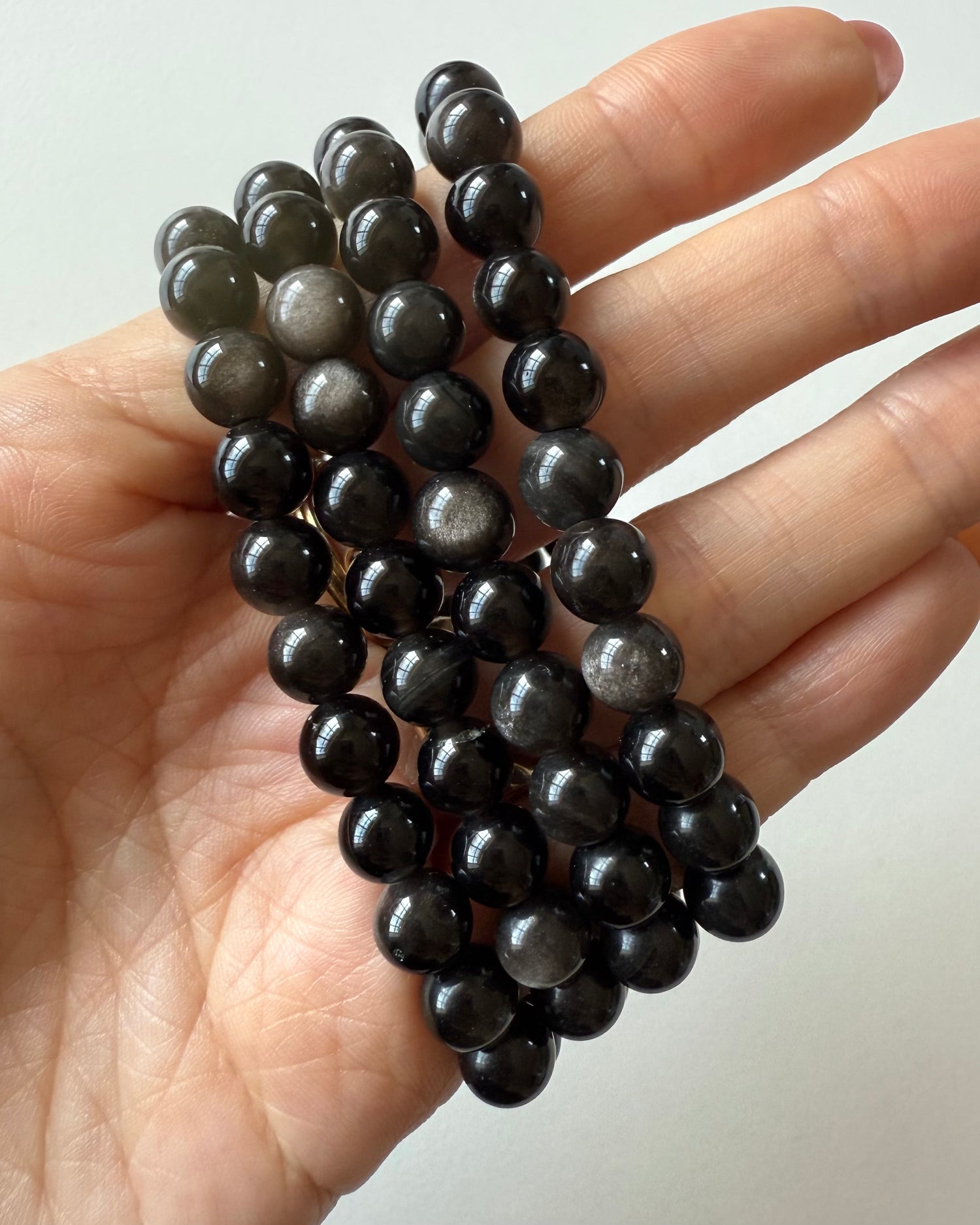 Bracciale in Ossidiana Argentata