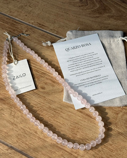 Collana in Quarzo Rosa